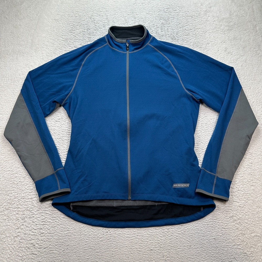 Men's SUGOI Full Zip Cycling‎ Jacket Size Large Blue Full Zip